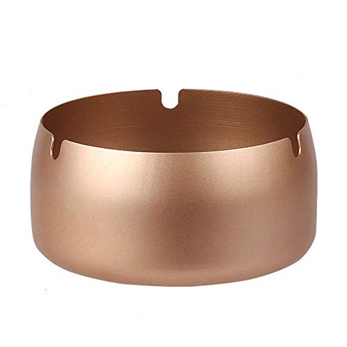 Wolike Ceniceros de acero inoxidable Ceniceros de cigarrillos a prueba de viento(Gold)