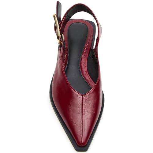 Image of Slingback Flat Shoes for Women Pointed Closed Toe Flat Mule Sandals Casual Comfortable Office Dressy Shoes
