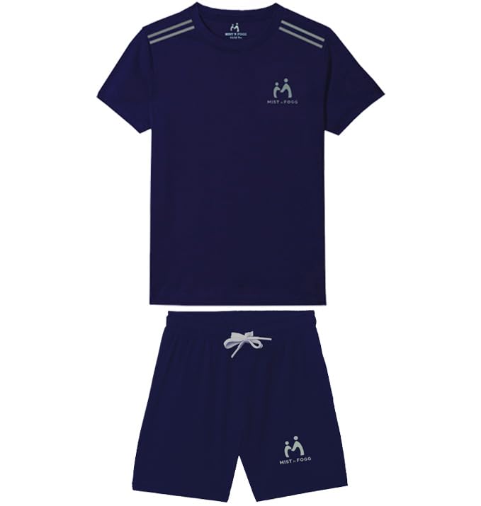 Image of MIST N FOGG Boys and Girls Sports Dry Fit T-Shirts and Short Set