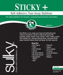 Sulky Bulk Buy: Sulky Sticky Self Adhesive Tear Away Stabilizer 22 1/2"X36" 551-01 (2-Pack)