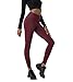 LAPASA Leggings Yoga Taille Haute Femme Pantalon de Sport Gainant Résistant Collants Gym Fitness Course L01B1 Poches Latérales Bordeaux S