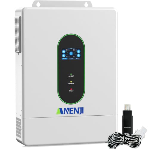 Aninerel 12000W Hybrid Solar Inverter 48V DC to 110/220V AC, Pure Sine Wave Single Phase Split Phase...