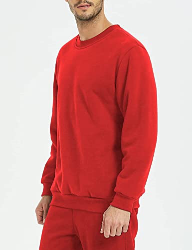 Yeokou Mens Fashion Warm Fleece Crewneck Sweatshirt Thick Sherpa Lined Pullover Tops 6