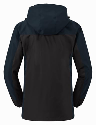 [Gopune] レディース アウトドア ジャケット 裏フリース マウンテンパーカー ウインドブレーカー アウターウェア 3in1コート 登山服 山ガール 防寒着 遠足 スキー 取り外し可能 春秋冬 ブラック L 2枚目