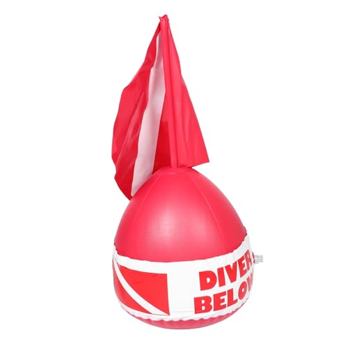 Sosoport Diver Below Floater PVC Dive Flag Buoy High Visibility Inflatable Signal for Scuba Diving Rescue Positioning Durable Reliable Hunting Float Flexible Use for Safety