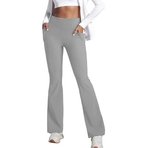 Flared Yoga Pants for Women with Drawstring Cover
