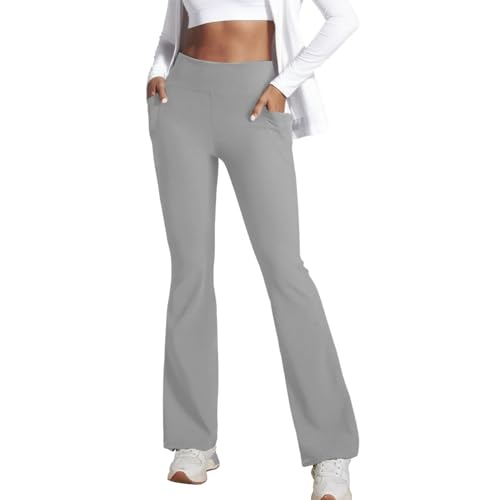 Pantalones yoga para mujer con control de abdomen y bolsillos laterales elásticos