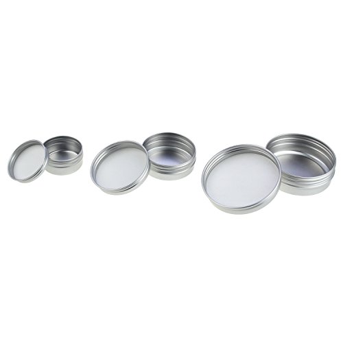 LJY 48 Pieces Round Aluminum Cans Screw Lid Metal Tins Jars Empty Slip Slide Containers (Mixed Sizes) - Thumbnail 3