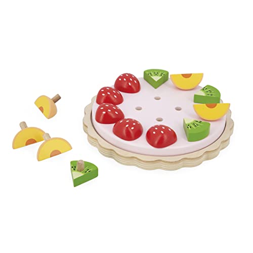 Janod - Twist FSC Wood Fruit Tart - Pretend Play Toy - 15 Wooden Accessories - 19 cm Diameter - 2 Years +, J06628 - Image 3