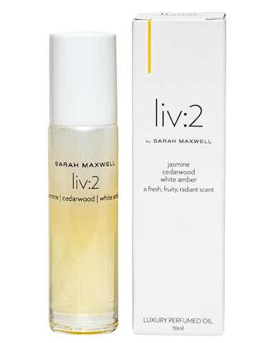Sarah Maxwell Beauty - Liv:2 Luxury Perfumed Oil | Fragrance for Women - Vegan, Cruelty-Free, Paraben-Free, Roll on Clean Beauty Perfume Oil, Notes of Jasmine, Cedarwood, White Amber (10ml)