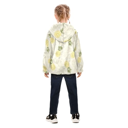 OTVEE Pineapple Yellow Fruits Kids Hoodie Jacket Fall Spring Full Zip Warm Outwear Coat4