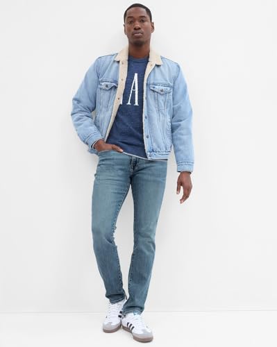 Image of Gap Men Skinny Fit Mid Rise Mid Washed Stretch Denim Jeans