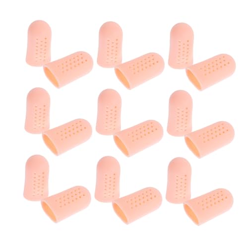 FRCOLOR 20pcs Finger Cot Foot Toe Sleeves Toe Protector with Hole Toe Caps Hole Toe Sleeves Small Toe Covers Toe Corn Cover Finger Protector Foot Toe Covers Anti-cracking Toe Covers Sebs