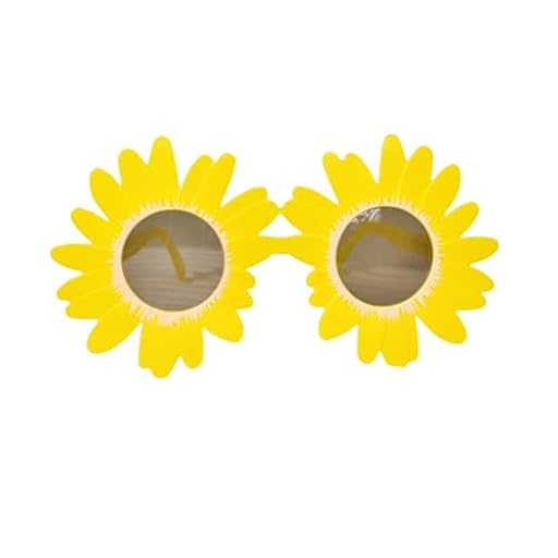 Cosmeria gafas de sol flores margaritas, gafas divertidas para fiestas y playa, ligeras y duraderas, accesorio perfecto, dorado | Ya disponible en tu tienda friki favorita! En mundofriki.es!