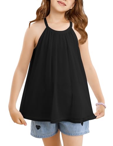 Ivicoer Girls Flowy Tops Cute Summer Sleeveless Shirts Kids Fashion Halter Tops Size 3-10 Years