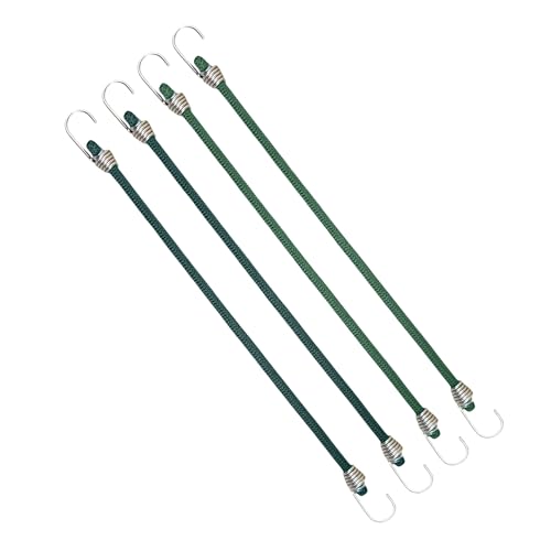 Coghlan's Mini 10-Inch Bungee Cords with Hardened Steel Hooks, 4-Pack Durable, Elastic Straps with Multi-Strand Rubber Core for Securing Tarps, Gear, and Everyday Use