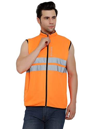 Image of Reflective Cycling Jacket Windproof Bike Jacket Coat for Running Hiking Walking Night Jacket with reflective strips for safety
