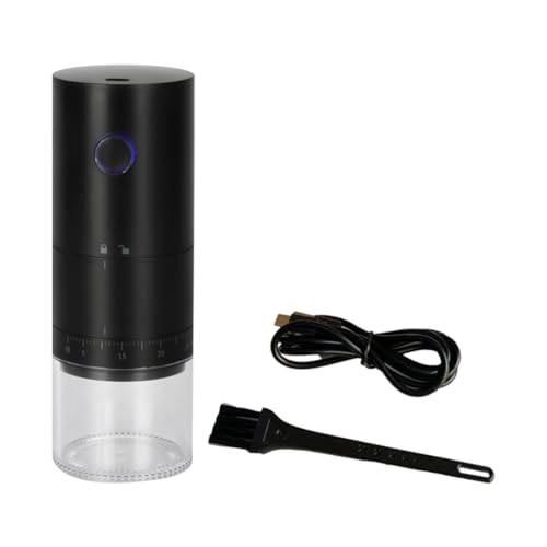 Cybuch - Molinillo de café eléctrico con ajuste externo, molino de café USB, molino de grano de café automático para oficina, 1500 mAh, fácil de usar, B