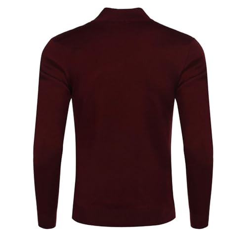 Men's Zip Up Long Sleeve Slim Fit Sweaters Casual Knitted Mock Neck Pullover Sweaters3