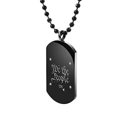 Edforce Stainless Steel National Flag Dog Tag Pendant with 26" Ball Chain Necklace2