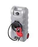 15 Gallon Fuel Caddy – Portable Diesel & Gasoline Tank with Manual Siphon Pump, 10ft Delivery Hose & Wheels for Cars, Boats, ATVs & Lawn Mowers - Grey