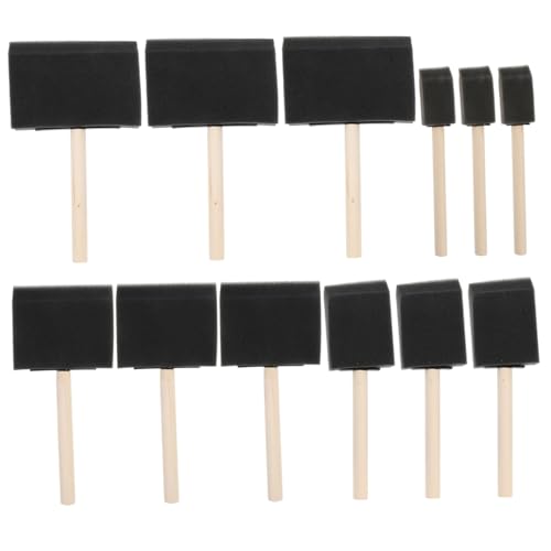 Gatuida 12 Piezas Pinceles Esponja con Mango para Herramientas Lavables para Manualidades Compacto y Diseño Ligero Aptos para Óleo Acuarela y Acrílico Paquete