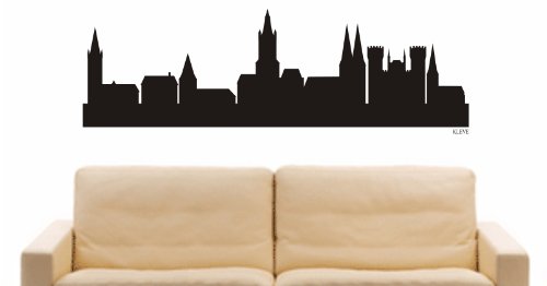 INDIGOS UG Adesivo Murale Skyline Città – Schwerin (Germania) – 60x16 Cm, Decorazione Parete