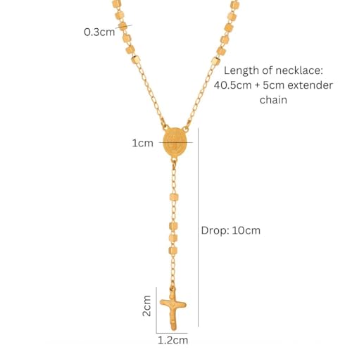 Image of Aaishwarya 18K Gold Plated Cross Lariat Chain Necklace for Women and Girls | Elegant Jewelry Gift, Minimal Accessory