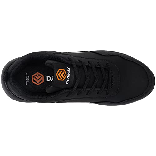 Fenlern Steel Toe Shoes For Women Safety Toe Work Sneakers Lightweight Durable Air Cushion Comfortable Indestructible Shoe Breathable Slip Resistant Tennis (7.5, Black Silver Leather) #TOP3