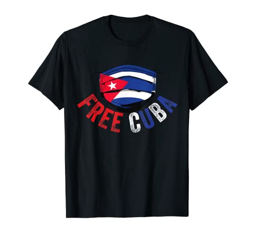 SOS Cuba Libre Cuba Bandera Cubana Vintage Libertad Cuba Camiseta