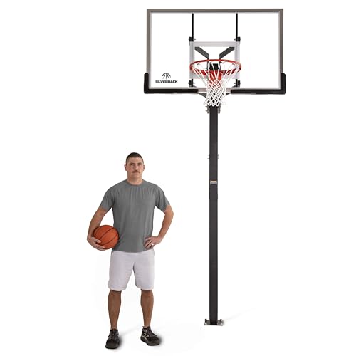Silverback In-Ground Basketball Hoops, Adjustable Height Tempered Glass Backboard and Pro-Style Flex Rim. - Multiple Styles Available