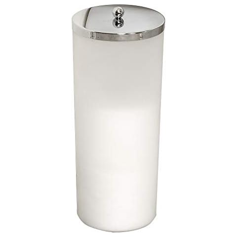 Zenna Home Toilet Paper Storage Holder with Lid, Rust Resistant, Frosted – Enclosed Toilet Paper Holder Stand, Holds 3 Rolls – Modern Toilet Paper Storage and Tissue Holder – Tp Holder for Bathroom Cover
