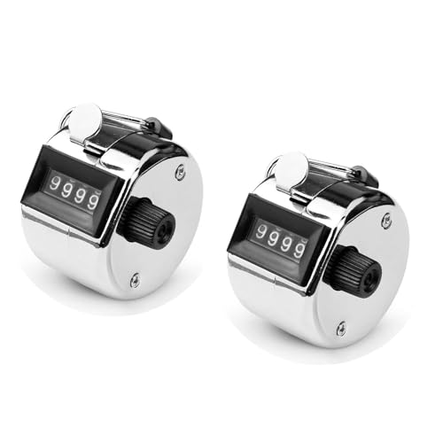 BEYOURCHOI 数取器 カウンター 2個入 手持ちカウンター 金属製 数取器 手持ち 機械式 カウント 4桁 手動測定 リセット可能 防水 軽量 携帯便利 スポーツ競技用 (手持ち 2個入)