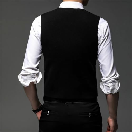 Bollrllr Winter Men's Business Knitted Vest Sleeveless Retro Large Size Warm Vest Wool Blended Vest3