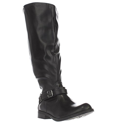 Easy Street Women's Quinn Plus Harness Boot, Black, 8 M US