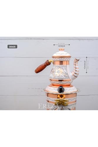 Samovar eléctrico cobre 2.9 litros diseño turco blanco miniatura 3