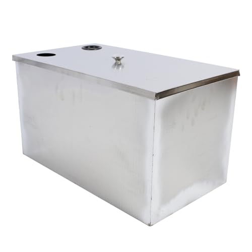 Stainless Steel Top Inlet Large Capacity Grease Trap 4 GPM Oil Water Separator for Restaurant Home Filtration Dependable Sealing Design