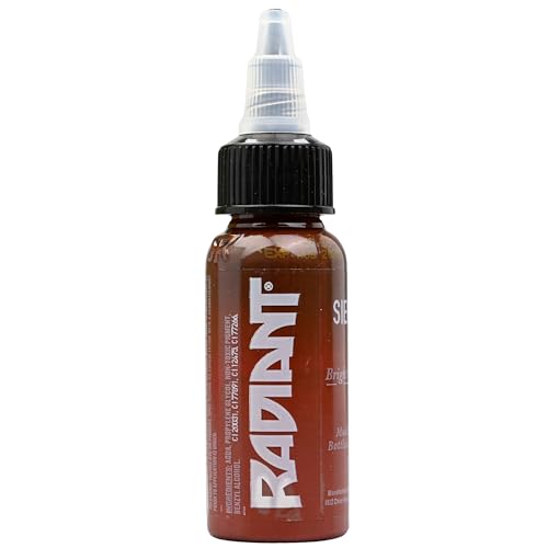 Radiant Colors Sienna Brown Tattoo Ink 1oz Bold Pigment Professional Quality Smooth Flow Long Lasting Formula