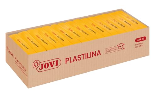 Jovi - Plastilina 100% base vegetal, 350 gramos, color amarillo oscuro, sin gluten (7203), 1 unidad