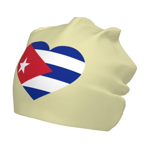 Love Cuban Flag Children Hip Hop Knitted Hat Kids Elastic Leisure Knit Cap Warm Sleep Beanies Black