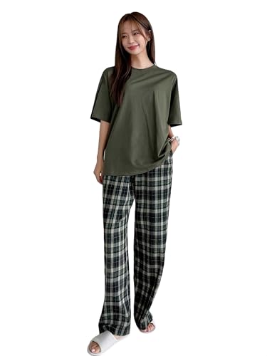 Image of KSHS Printed Round Neck Short Sleeve Nightsuit Set | Pajama Set | Casual Night Dress for Women
