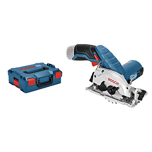 Bosch Professional 0 601 6A1 002 Sega Circolare a Batteria GKS 12V-26 System, Ø Lama: 85 mm, Batterie e Caricabatteria non Inclusi, in Valigetta L-BOXX, 18 watts, 12 volts, blu, unica