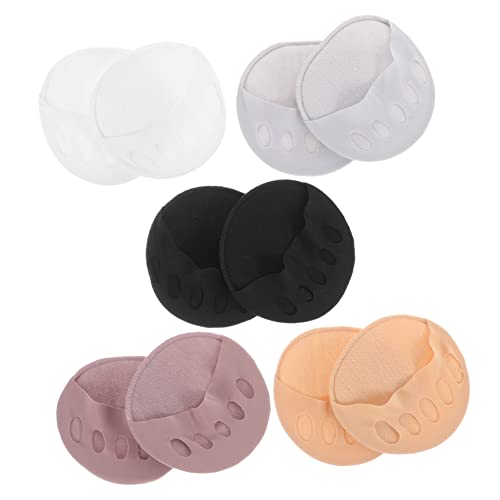 Invisible Socks Women 5 Pairs Half Palm Five-Finger Socks No Show Socks for High Heels Summer Lightweight Socks