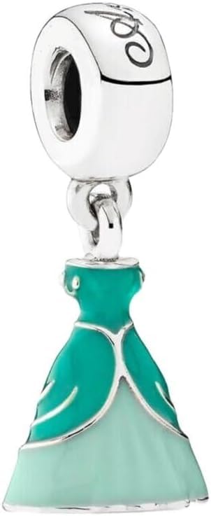 Abalorio Vestido de la Princesa de Disney para Pulseras PANDORA Collar Pulsera Europea Charm para Mujer Niña (ARIEL)