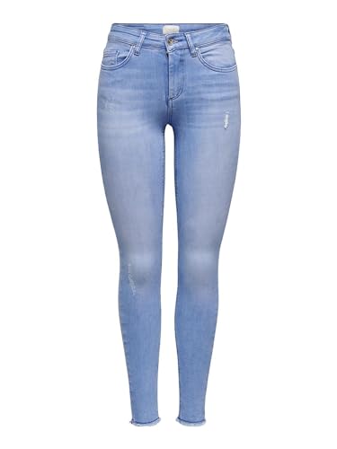 ONLY Damen Onlblush Life Mid Sk Ak Raw Rea4347 Noos, Light Blue Denim, M /...