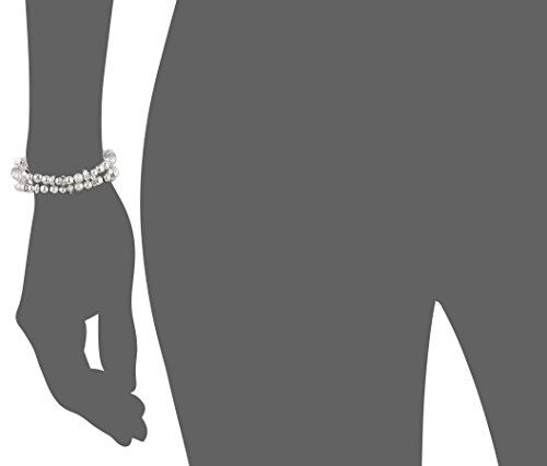 Nine West Women's Crystal Stretch Bracelet Silver Tone2