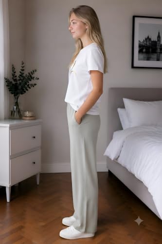 Image of ELVIA Women's Pure Cotton Top and Pyjama Co-Ord Set | Double Heart Graphic Printed Night Suit | Regular Fit Half Sleeve Round Neck T-Shirt with Pajama Sleepwear Loungewear Set