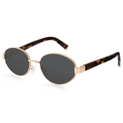 FURTALK Retro Oval Sunglasses Womens UV400 Protection Trendy Sun Glasses Sunnies Shades FT8219