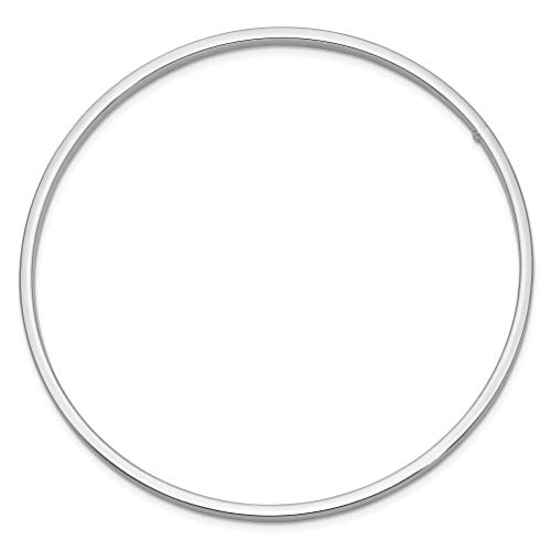 IceCarats 14K Solid White Gold 3mm Square Tube Slip On Bangle Bracelet3