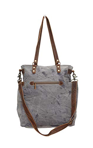 Myra Bags USA Journey Upcycled Canvas Shoulder Bag S-0735, Tan, Khaki, Brown, One_Size2